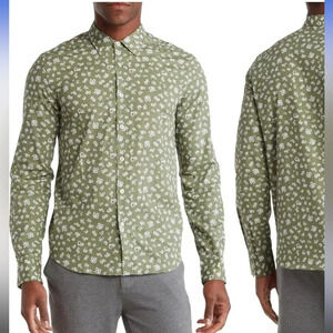 NWT!! Good Man Brand - Long Sleeve Button-Down Dress Shirt - Army Floral - Small